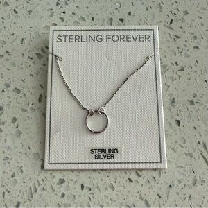 NWT Sterling Forever Silver Circle Necklace